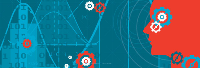 Business Illustration with chart, gears, and face | portfolio diversification