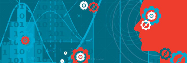 Business Illustration with chart, gears, and face | portfolio diversification