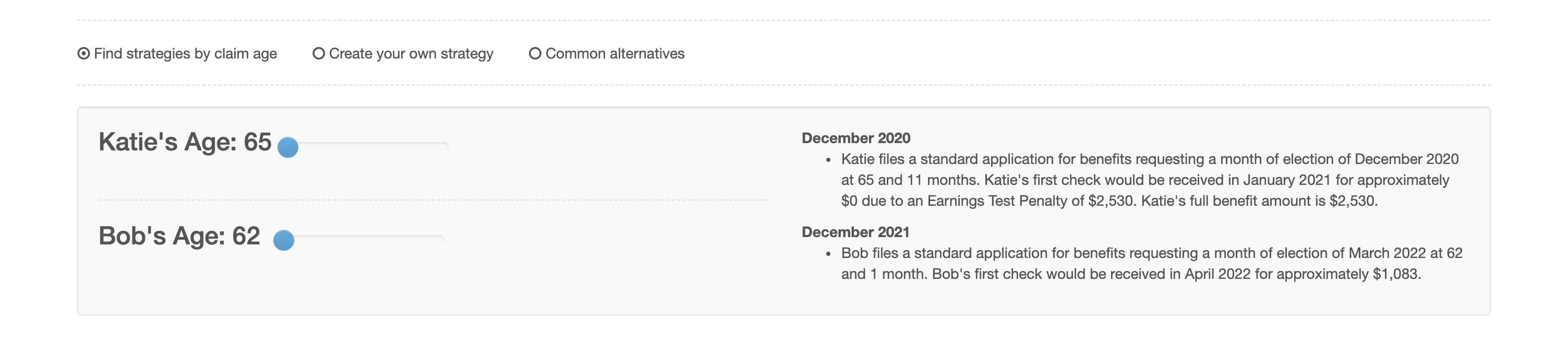 Insert Specific Client Age Information - Social Security Timing